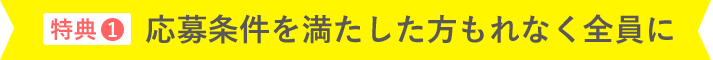 特典1：応募条件を満たした方もれなく全員に