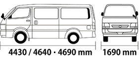 標準バン/ワゴン 車体寸法
